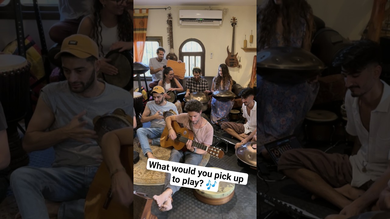 A #Yishama extended family jam. The only rule is play your heart out 💛 #jamming #musician #handpan
