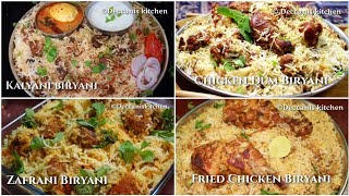 4 Types of Biryani Recipes For Eid ~ Chicken Dum Biryani, Fried chicken Biryani, Kalyani Biryani