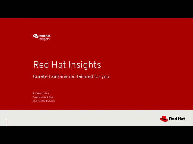 Red Hat Insights w/ Red Hat Satellite demo