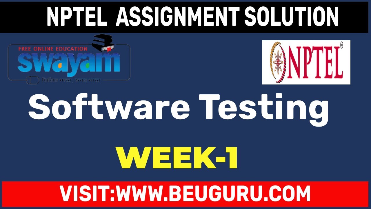 NPTEL Software Testing Week 1 Assignment Answers | Jan 2024 - YouTube