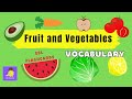 Fruit and Vegetables Vocabulary Flash Cards (English lessons for kids)