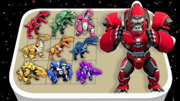 Max Level! Robot Dinosaur Merge Master - Mech Kong vs Dinosaur 🦖 Robots Battle