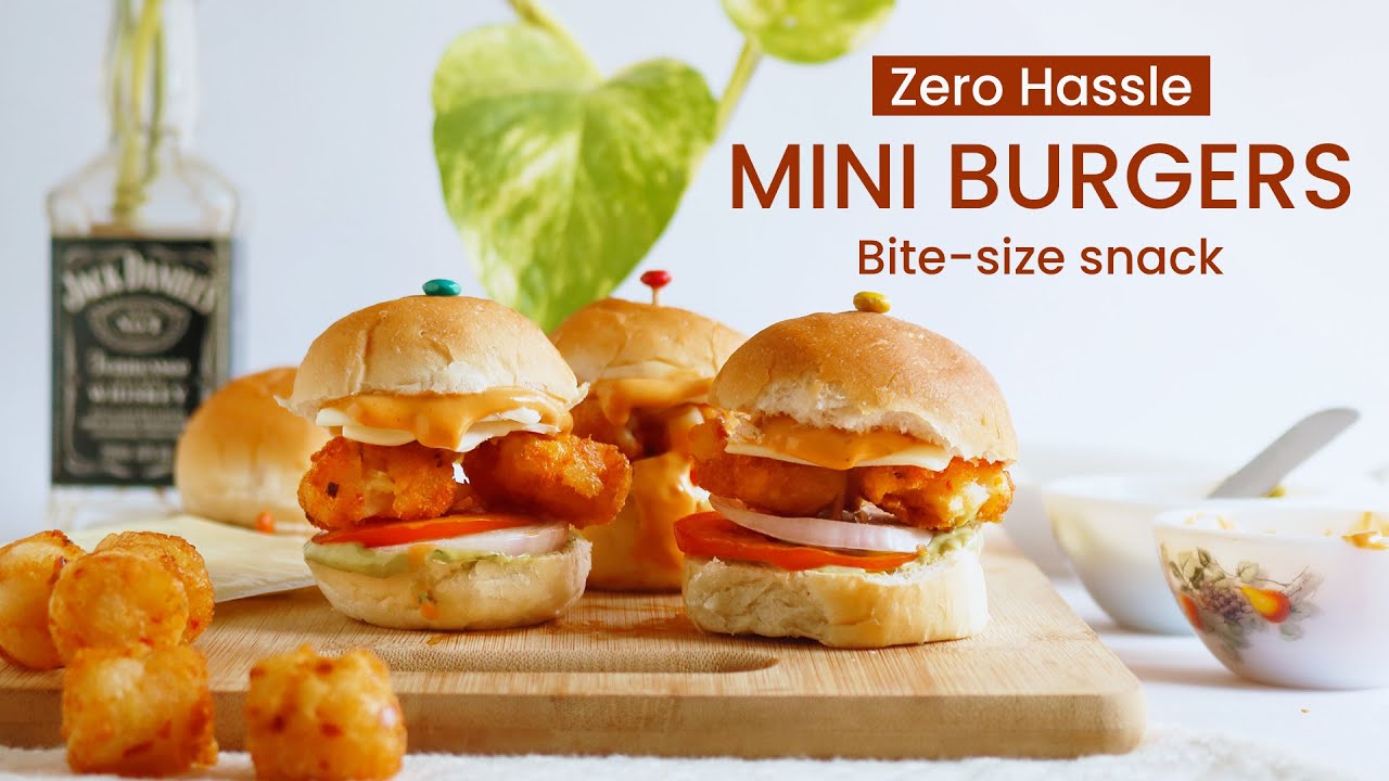 Mini Burgers Recipe | Bite size Snack Idea| Quick and Easy Party Starters| CooknJoy by Vaishali