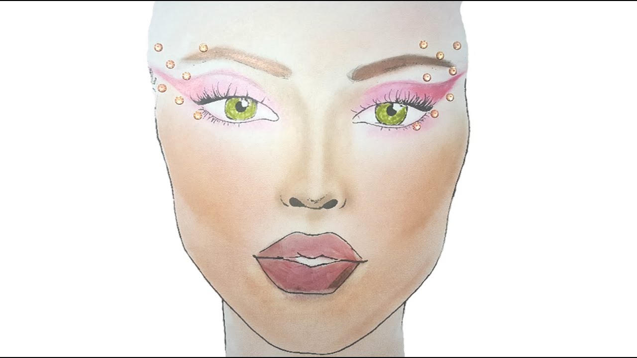 MAC Face Chart Drawing with Makeup on paper Face chart Tutorial