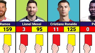 Comparison : Number Of Yellow & Red Cards Famous Footballers