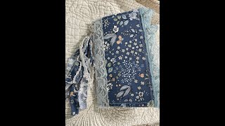 SOLD TY! New Blue Floral Bird Nature Junk Journal Flip Through