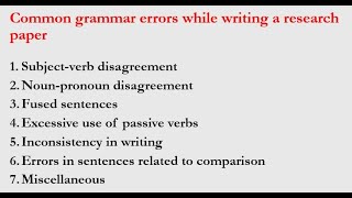 Common writing mistakes to avoid in your research paper