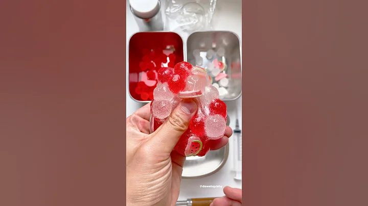 A clear watermelon stress ball 🍉#asmr #satisfying #handmade #relaxing #diy