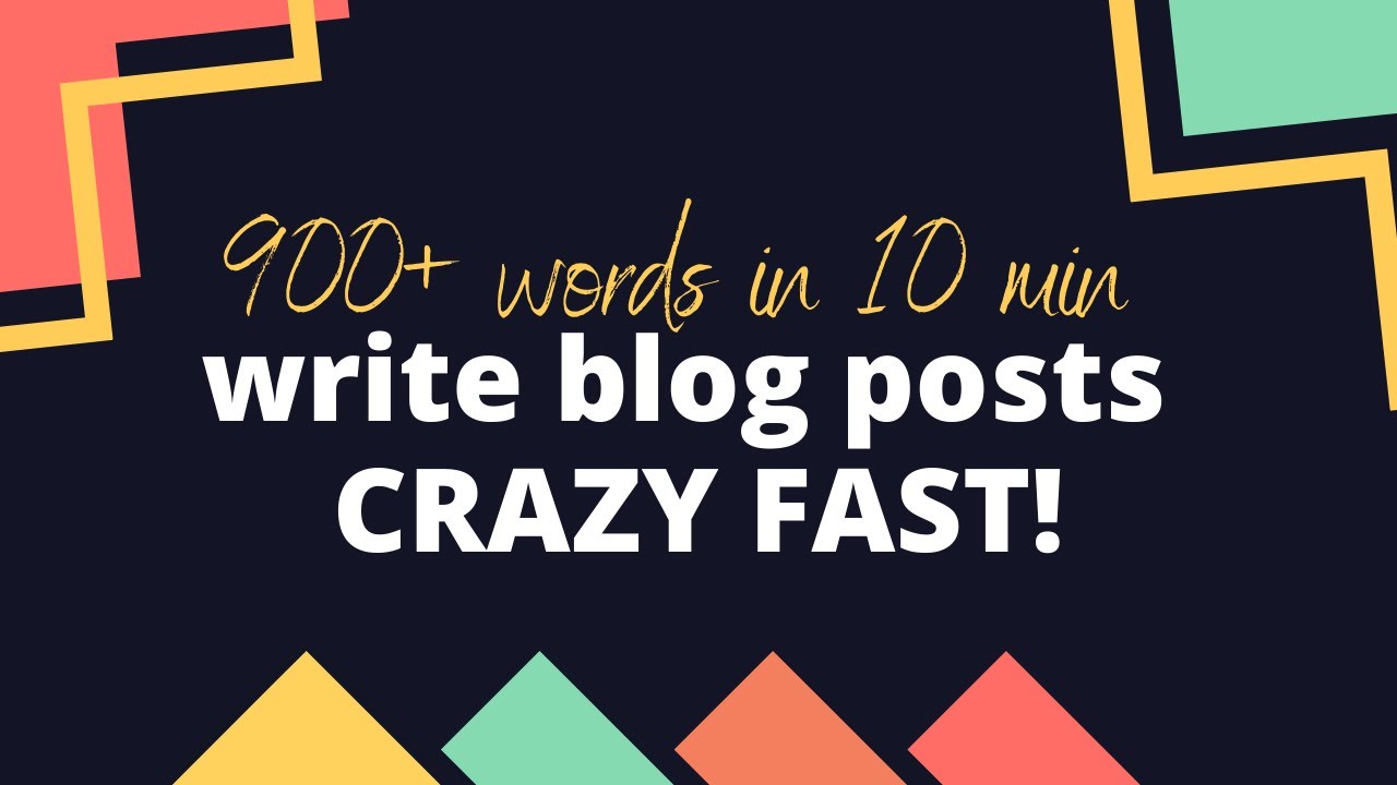 How to write a blog post super duper fast - YouTube