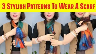 3 Different Cool Silk Scarf Tie Methods | Ways to wear a scarf? P250323 #scarfwearing