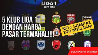 5 KLUB BRI LIGA 1 DENGAN HARGA PASAR TERMAHAL!!!