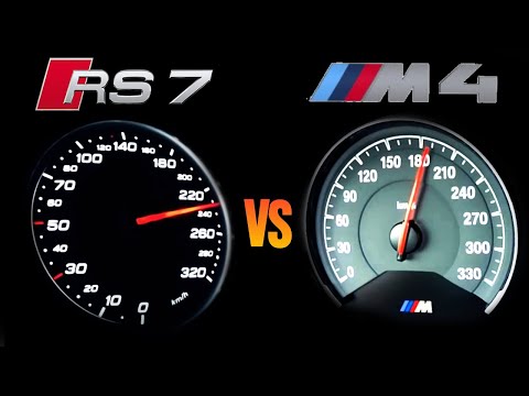 750 HP Audi RS7 VS BMW M4 0-100 km/h & 0-300 km/h