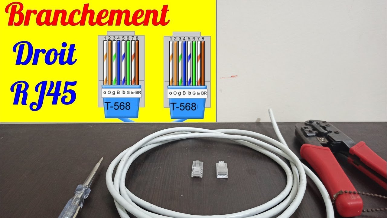 BRANCHEMENT CÂBLE RJ45 DROIT YouTube