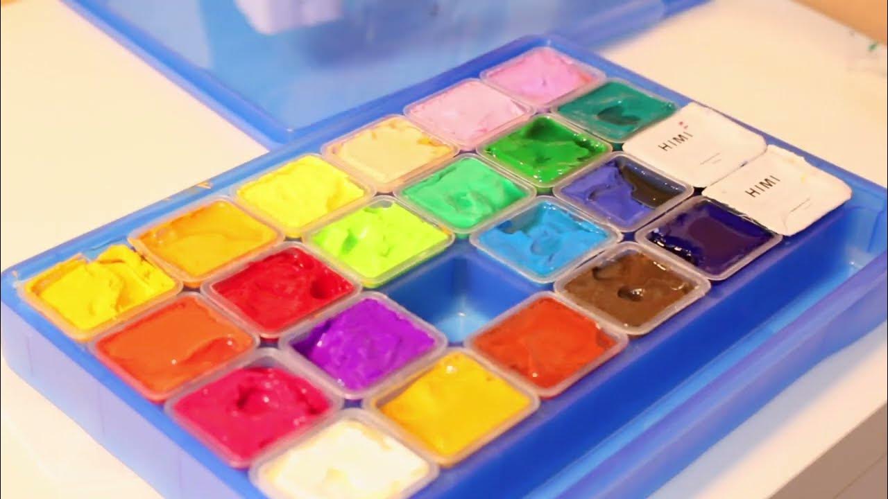 Himi Jelly Gouache Unboxing and Paint with me YouTube