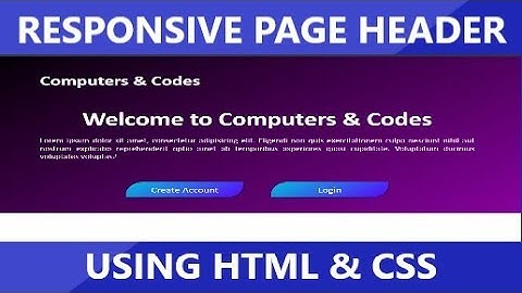 Responsive Page Header using HTML & CSS | Computer Conversation