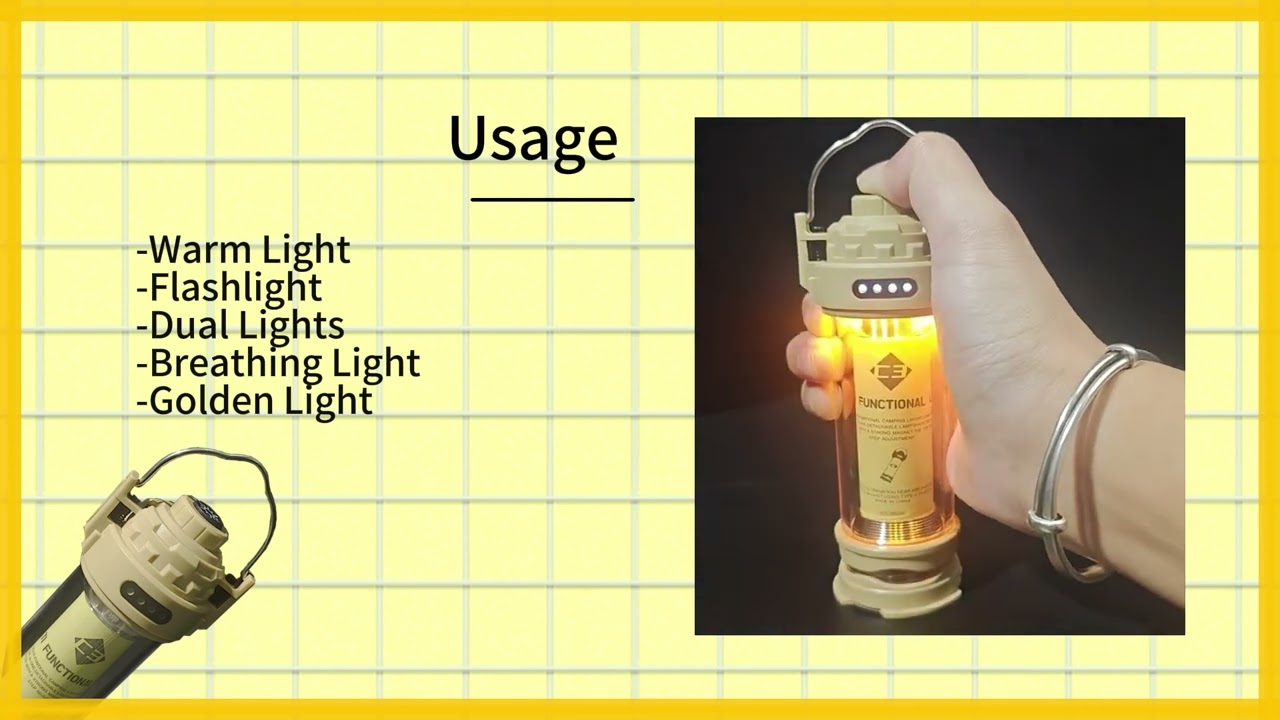 1500Lm High Brightness LED Rechargeable Magnetic Camping Lamp 6 Mod Camping Lights  Factory