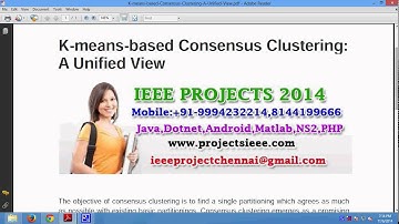 K means based Consensus Clustering A Unified View