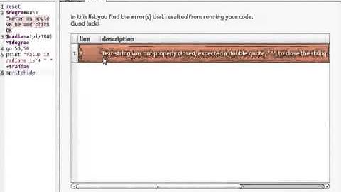 Common Errors in KTurtle - Gujarati