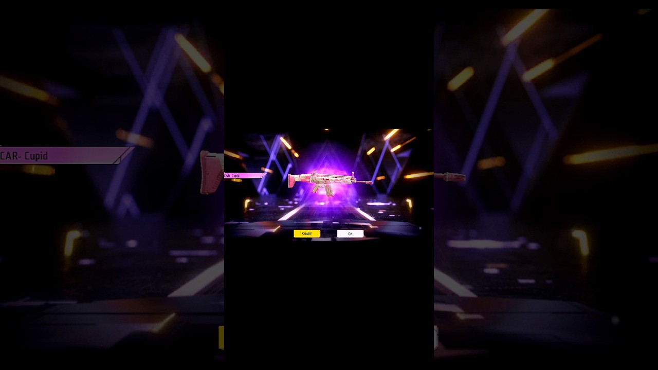 Cupid Scar permanent 😍🔥|Free fire legendary gun skins 🥵😈💥|