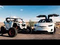 RACE!! Tesla Model X vs Can-AM Maverick X3