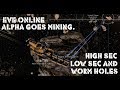Eve Online Alpha Goes Mining in High / Low Sec and Worm Holes