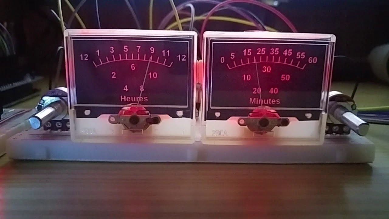 Horloge 2 Galvanomètres Heures Minutes - Arduino