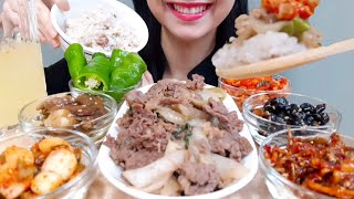 ASMR KOREAN HOME FOOD 집밥 BULGOGI, KIMCHI, RICE 불고기, 김치, 진미채, 고추, 칼라만시 주스 리얼 먹방 MUKBANG EATING SOUND