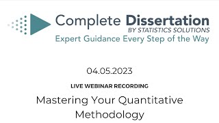 Mastering Your Quantitative Methodology