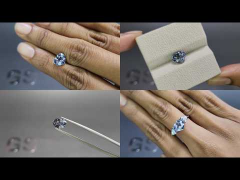 Grau-blauer spinell im herzschliff 2,12 karat, Tansania Video  № 1