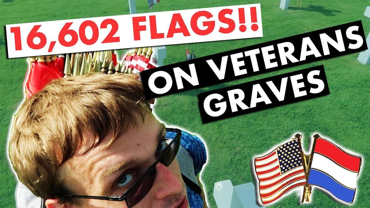 Volunteers place 4000 American Flags in honor of Memorial Day at Memorial Park Cemetery
