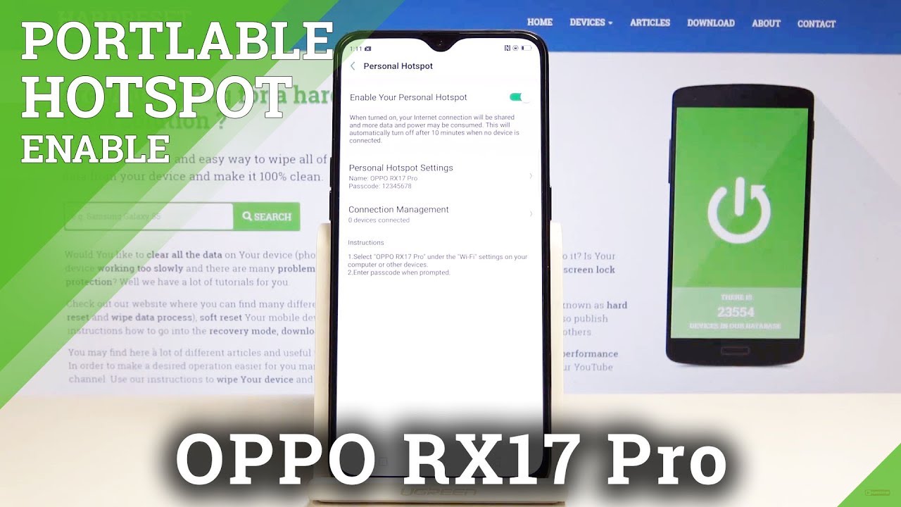 How to Set Up Wi-Fi Hotspot in OPPO RX17 Pro - Enable Portable Hotspot / Share Wi-Fi