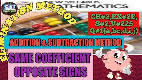 Solving Simultaneous linear equations (Elimination Method)|NSMD2(7TH EDITION)|CH#2,EX#2E|Q#1|