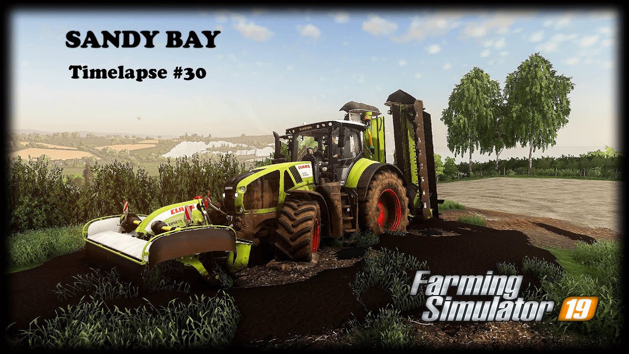Mowing/raking/collecting clover, making clover silage | Sandy Bay | FS19 Timelapse #30
