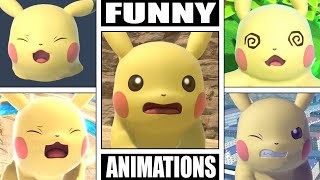 Pikachu's FUNNY ANIMATIONS in Smash Bros Ultimate (Drowning, Dizzy, Sleeping, Star KO, \& More)