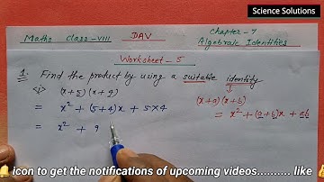 DAV class 8 maths chapter 7 worksheet 5 Q.N.1 - all sums