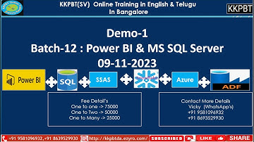 Demo Class Data Analyst 09_11_2023 in Telugu | Power BI | MS SQL Server | SSAS | ADF