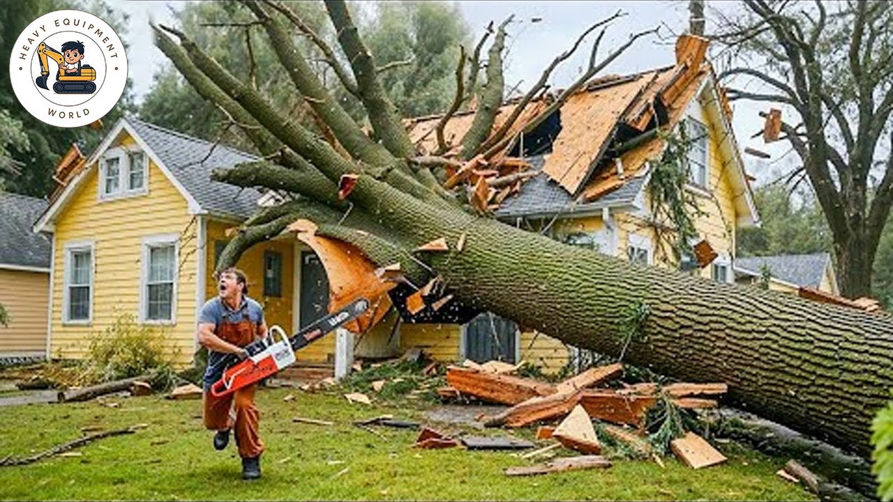 Dangerous Fastest Idiots Cutting Tree Fails Skill With Chainsaw | Tree ...