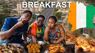TASTING African Breakfast In ABIDJAN - Ivory Coast || COTE D'IVOIRE 🇨🇮