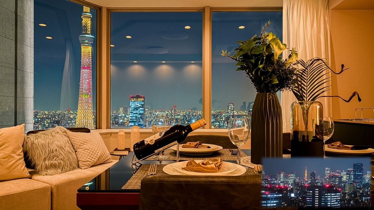 【全居室スカイツリービュー！】錦糸町から徒歩7分！33階│2LDK│東京タワーも見えます🗼