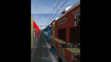 Toofan Express And Hopper freight Train crossing mumbai rajdhani | #msts#openrails#trainshort#alco