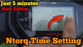 TVS NTORQ RACE EDITION BS6 TIME SETTING | HOW TO SET TIME IN TVS NTORQ 125 HINDI |RIDING WITH FARUK