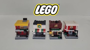 Make-It Blocks (LEGO) set of 3 Restaurants and 1 Grocery Store Building Blocks