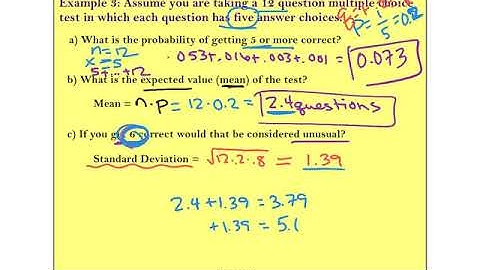 Unit 6 Lesson 3 Mean and SD of Binomial Distribution