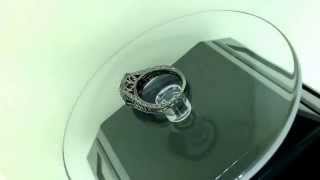Ruby Engagement Ring Vintage Style Hand Engraved 14k Black Gold