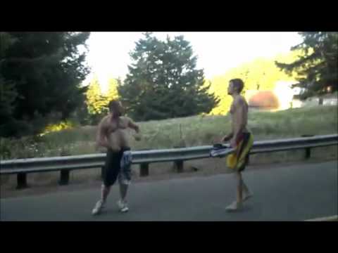 Hawaiian faces down 10 drunks in Podunk, Oregon. Knocks out bully in the process.