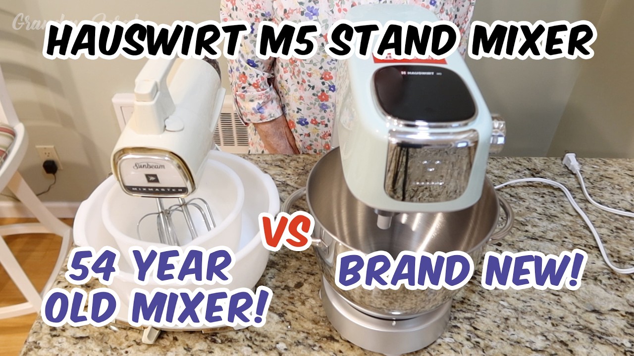 Hauswirt M5 Stand Mixer vs 54 Year Old Sunbeam Mixmaster Stand‬