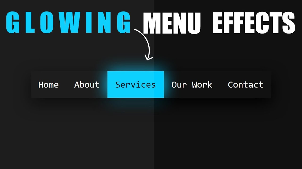 Item effects. Эффект для меню. Эффекты в html. Неоновая тень CSS. On Hover menu.