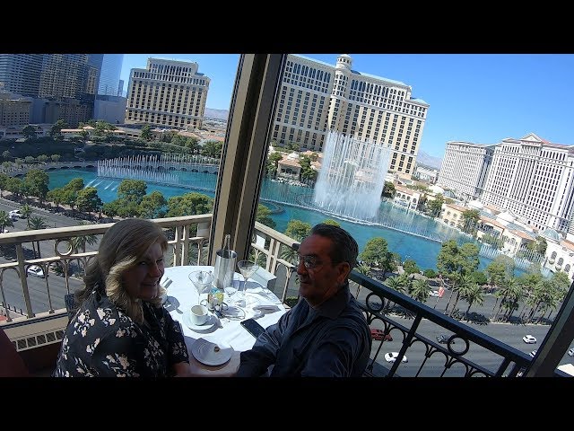Eiffel Tower Restaurant Best Fountain view Table 56 Las Vegas Vlog 