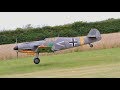 2 X GIANT SCALE MESSERSCHMITT BF109`S WITH SMOKE ON AT WILLIS WARBIRDS - 2017