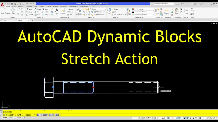 AutoCAD Dynamic Blocks Tutorial: Stretch Action